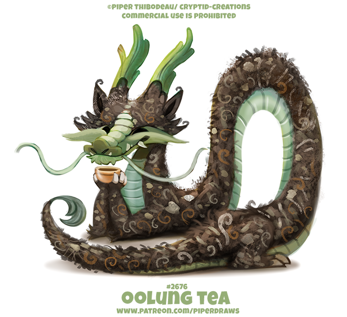 Фото Чайный дракон на белом фоне (Oolung Tea), by Cryptid-Creations