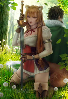 Фото Raphtalia / Рафталия и Naofumi Iwatani / Наофуми Иватани из аниме Tate no Yuusha no Nariagari / Восхождение героя щита, by Zarory