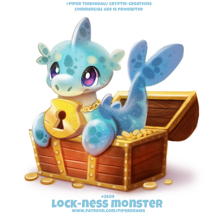 Фото Лох-несское чудовище в сундуке с золотыми монетами (Lock-Ness Monster), by Cryptid-Creations