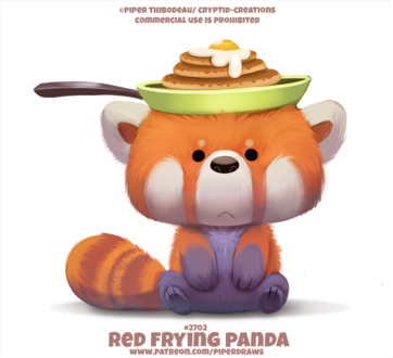 Фото Красная панда с сковородкой на голове (Red Frying Panda), by Cryptid-Creations