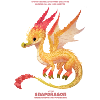 Фото Цветочный дракон на белом фоне (Snapdragon), by Cryptid-Creations