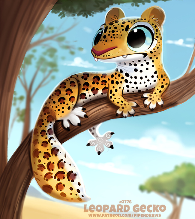 Фото Ящерка-гепард на ветке (Leopard Gecko), by Cryptid-Creations
