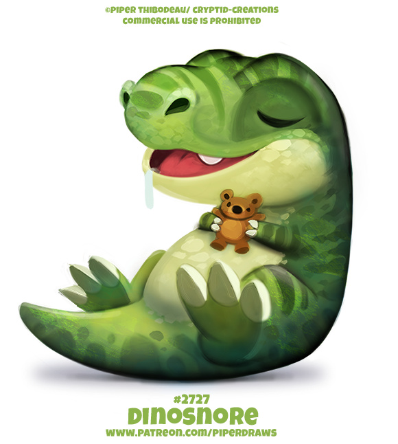 Фото Спящий динозаврик с мягкой игрушкой (Dinosnore), by Cryptid-Creations