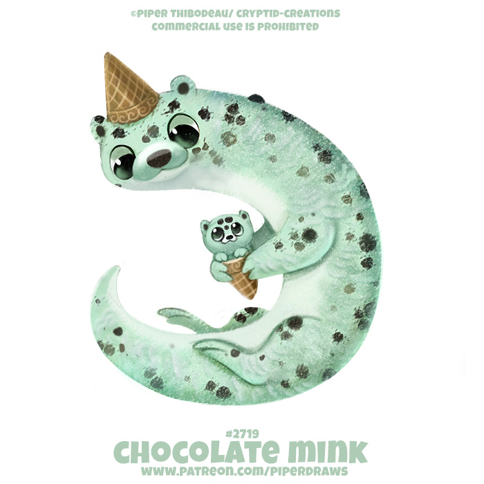 Фото Выдра-мороженное на белом фоне (Chocolate Mink), by Cryptid-Creations