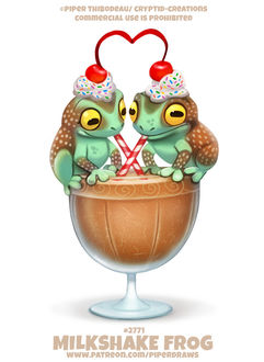 Фото Две лягушки на стакане молочном коктейле (Milkshake Frog), by Cryptid-Creations