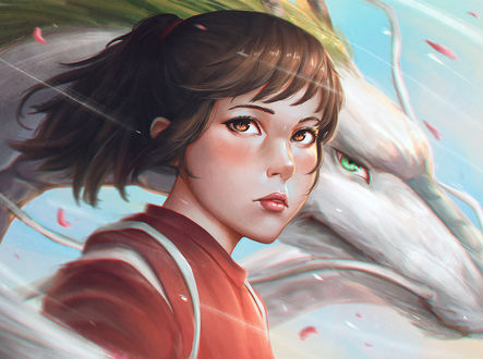 Фото Chihiro / Тихиро и Haku / Хаку из аниме Spirited Away / Унесенные Призраками, by rotisusu