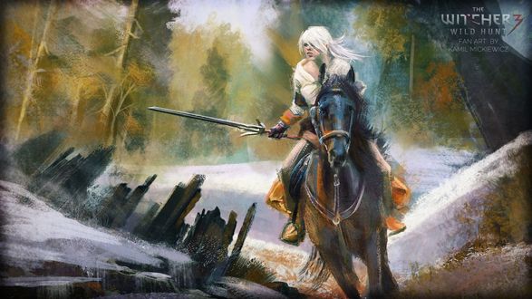 Фото Cirilla / Цирилла из игры The Witcher 3 / Ведьмак 3 на лошади, by Kamieleon jeden