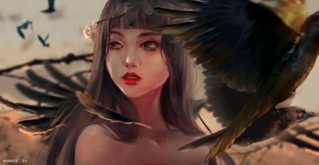 Фото Девушка в окружении воронов, by NOANYX
