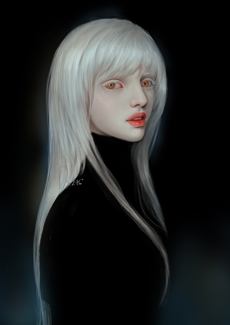 Аниме девушка альбинос