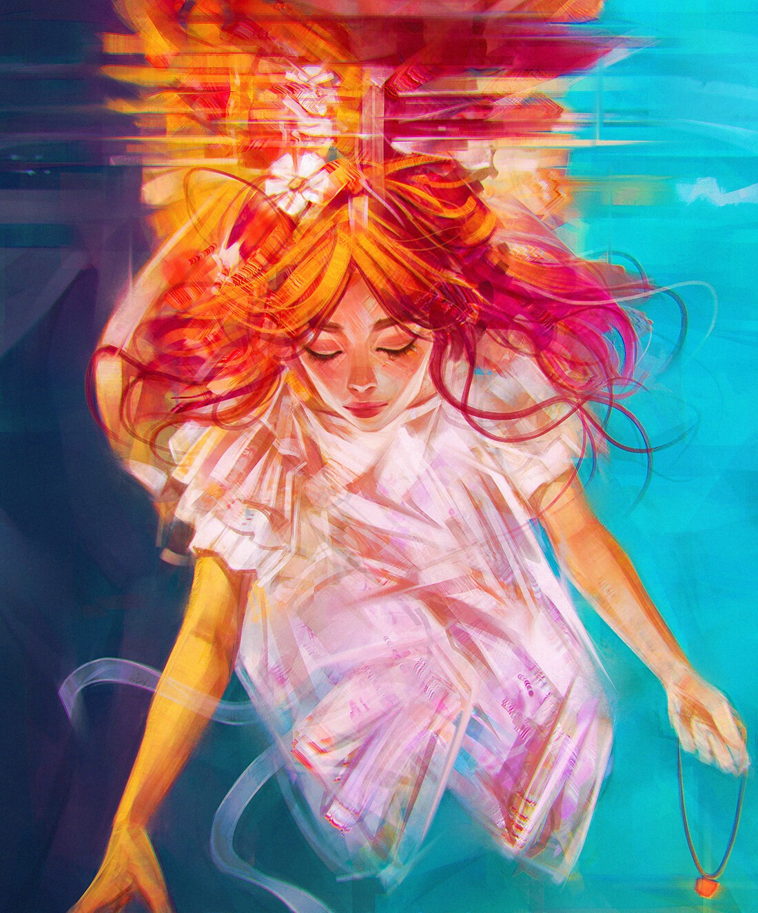 Фото Девушка с рыжими волосами под водой, by Angel Ganev