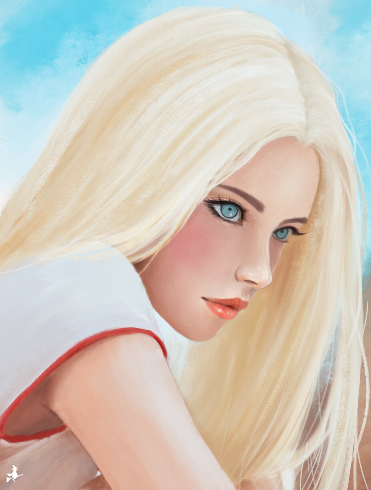 Блондинка с голубыми глазами арт