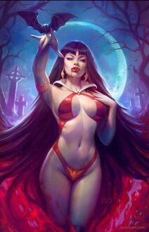 Фото Vampirella / Вампирелла ночью на кладбище, by Sunkhamunaki