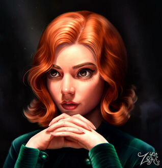 Фото Персонаж Beth Harmon / Бет Хармон из сериала Ход Королевы / The Queens Gambit / Ферзевый гамбит, актриса Аня Тейлор-Джой, by Zyari