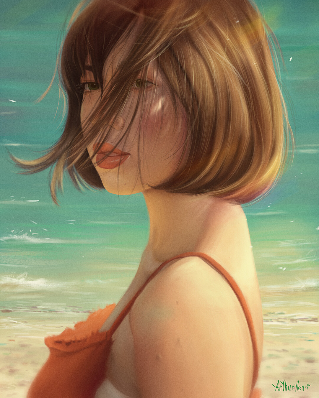 Фото Портрет девушки на фоне моря