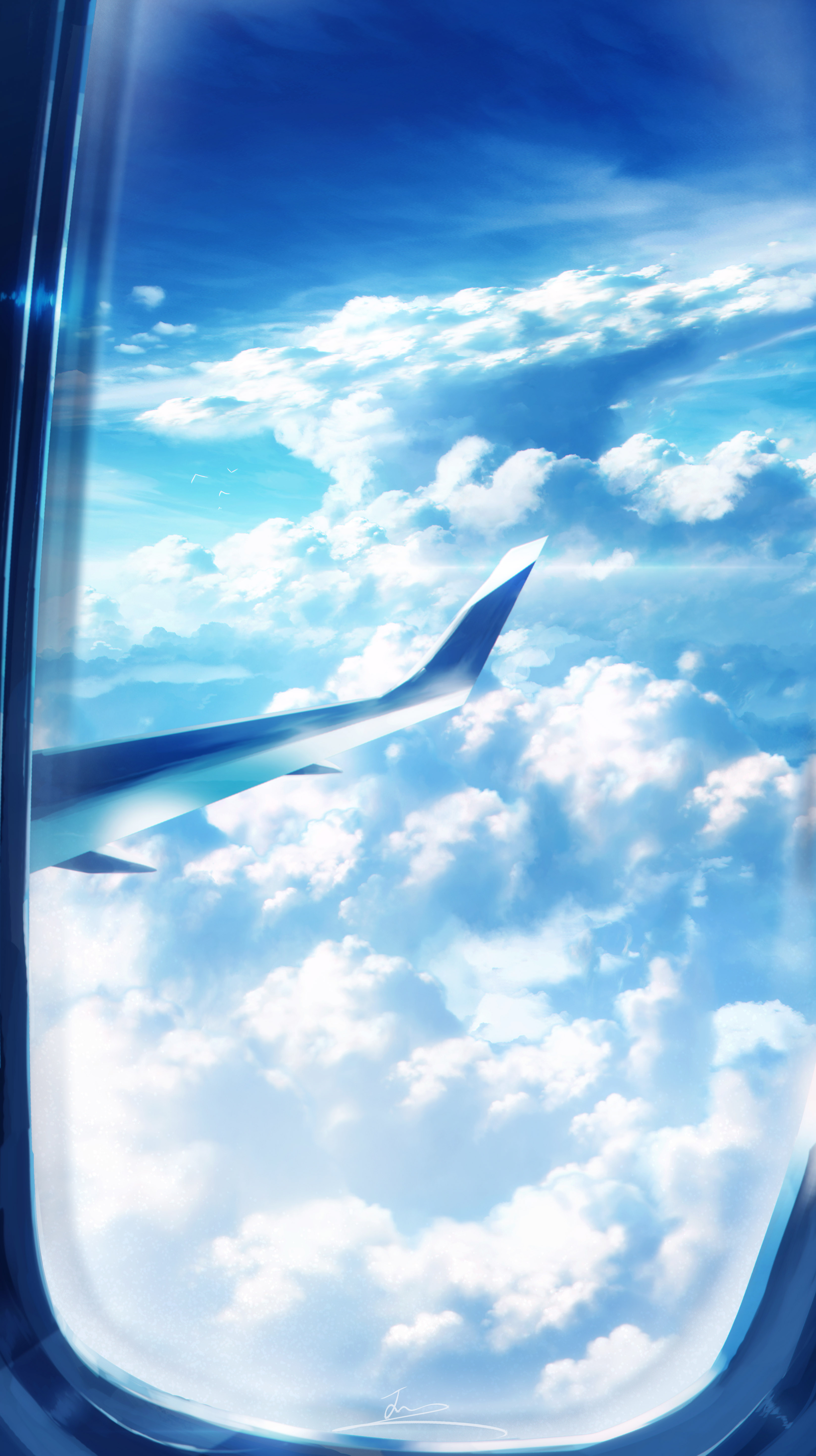Фото Вид на облачное небо из окна самолета