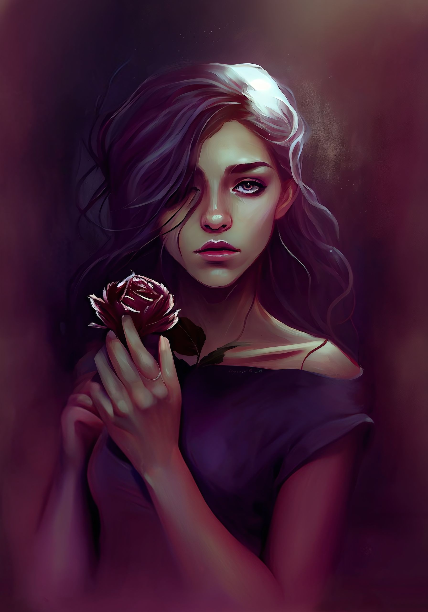 Фото Девушка с розой в руках