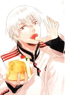 Фото Suou Hana ест бисквит из visual novel Ayakashi Gohan