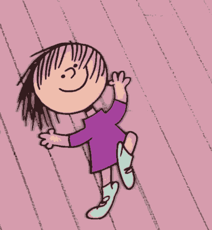 Гиф анимация Танцующая девочка на розовом фоне