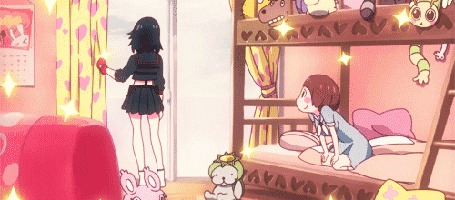 Анимация Матой Рюко / Matoi Ryuuko и Мако Манкансеку / Mako Mankanseku из аниме Круши Кромсай / Kill la Kill