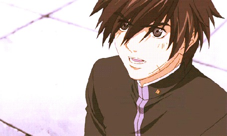 Анимация Сагара Сосуке и Тидори Канамэ / Sosuke Sagara and Kaname Chidori из аниме Стальная тревога / Full Metal Panic!