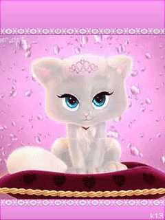Анимация Голубоглазый белый котенок, гифка