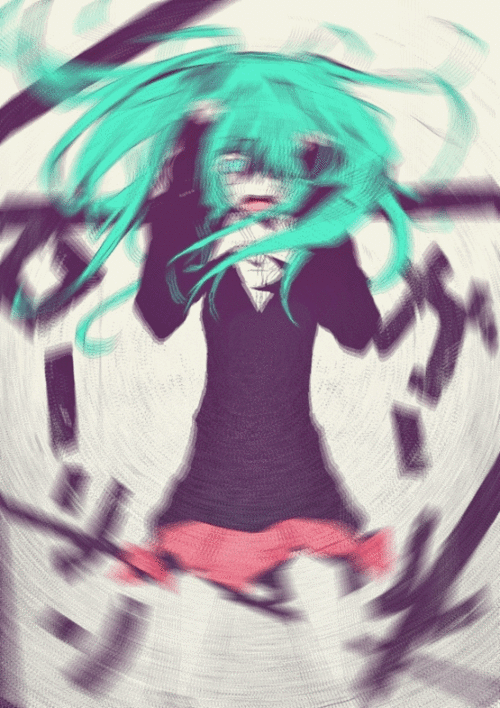 Анимация Вокалоид Хацунэ Мику / Vocaloid Hatsune Miku на сером фоне, гифка Вокалоид Хацунэ Мику / Vocaloid Hatsune Miku на сером фоне
