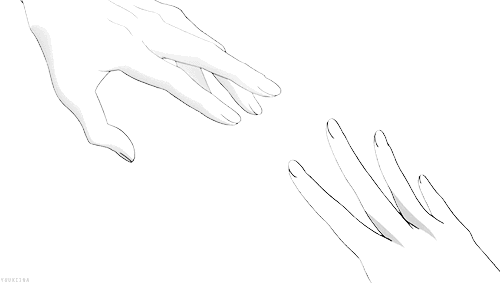 Анимация Женская и мужская рука касаются друг друга, гифка Женская и мужская рука касаются друг друга