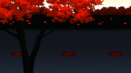 Анимация Падающие осенние листья, гифка Падающие осенние листья