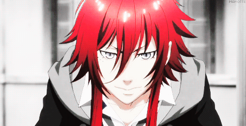 Анимация Парень с красными волосами что-то говорит, кадр из Kamigami no Asobi, гифка Парень с красными волосами что-то говорит, кадр из Kamigami no Asobi