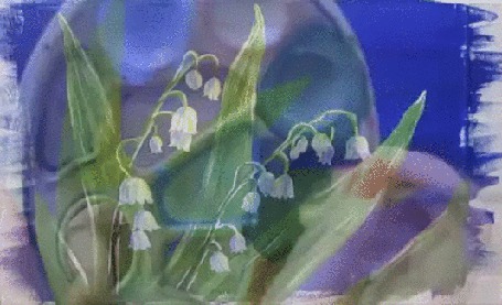 Анимация Рука художницы рисует ландыш