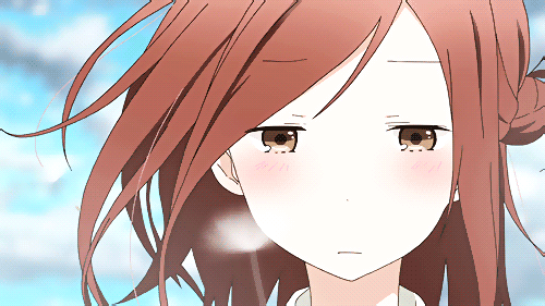 Анимация Грустная девушка, кадр из аниме Isshuukan Friends, гифка