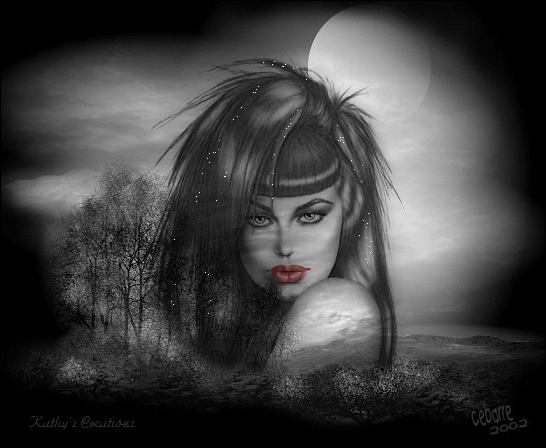 Анимация Девушка на темно-сером фоне при лунном свете с ярко накрашенными губами, гифка Девушка на темно-сером фоне при лунном свете с ярко накрашенными губами
