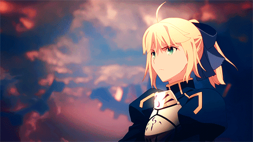 Анимация Сейбер / Saber из аниме Судьба: Начало / Fate / Zero, гифка Сейбер / Saber из аниме Судьба: Начало / Fate / Zero