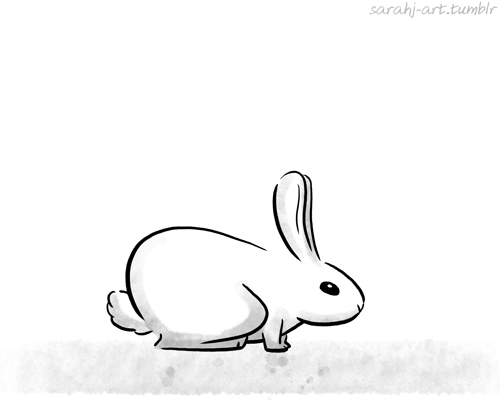 Анимация Прыгающий рисованный кролик, гифка Прыгающий рисованный кролик