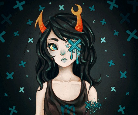 Анимация Vriska Serket / Вриска Серкет из вэб-комикса Хоумстак / Homestuck (x by thiefofstars)