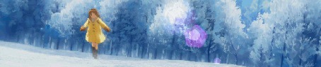 Анимация Девушка прыгает на снегу