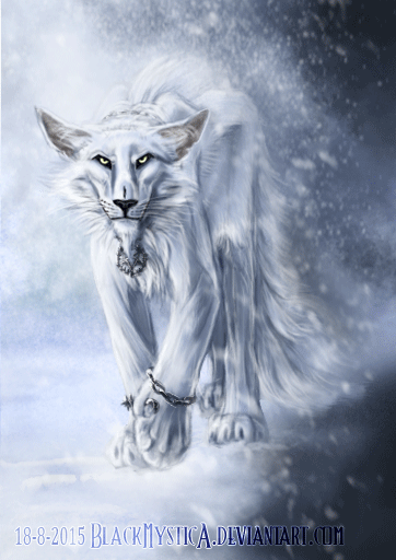 Анимация Фантастическое животное шагает под падающим снегом, by BlackMysticA, гифка Фантастическое животное шагает под падающим снегом, by BlackMysticA