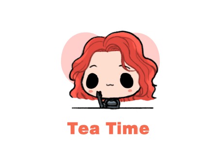 Анимация Девочка перед чашкой с чаем, (tea time / время чая)