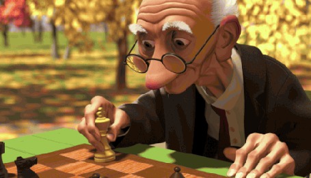 Анимация Старики играют в шахматы