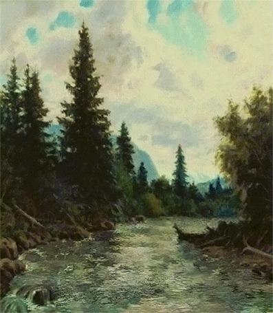 Анимация Горная река, художник Рудин Петр