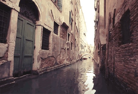 Анимация Дома на берегу канала, Венеция, Италия / Venezia, Italia