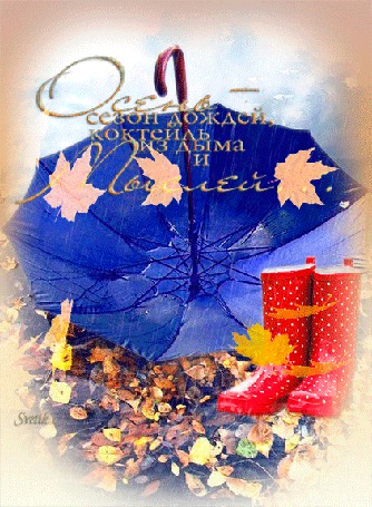 Анимация Сапоги и зонтик для дождливой погоды (Осень - сезон дождей, коктейль из дыма и Мыслей.) Svetik