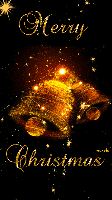 Анимация Два новогодних колокольчика (Merry Christmas / счастливого Рождества), автор maryla, гифка Два новогодних колокольчика (Merry Christmas / счастливого Рождества), автор maryla