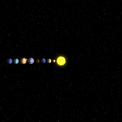 Анимация Круговорот планет в космосе, гифка Круговорот планет в космосе