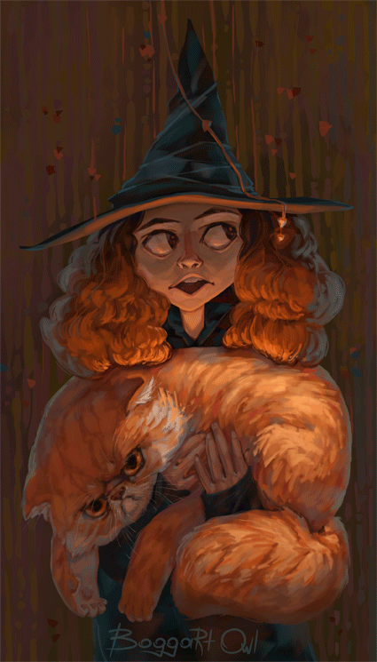 Анимация Гермиона и Косолапсус, by BoggartOwl, гифка Гермиона и Косолапсус, by BoggartOwl
