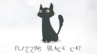 Анимация Прикольный черный котик (Fuzzing black cat), гифка Прикольный черный котик (Fuzzing black cat)