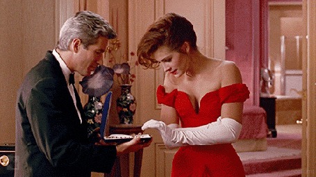 Анимация Джулия Робертс / Julia Roberts и Ричард Гир / Richard Gere в фильме Красотка / Pretty woman