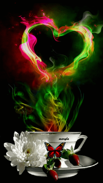 Анимация Волшебный напиток с сердечком дыма, by maryla, гифка Волшебный напиток с сердечком дыма, by maryla