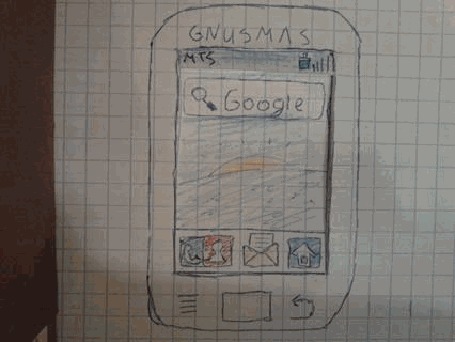 Анимация Нарисованный смартфон Samsung в работе