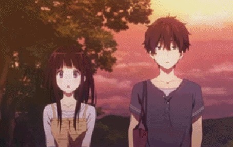 Анимация Хотаро Орэки / Houtarou Oreki и Эру Читанда / Eru Chitanda из аниме Hyouka